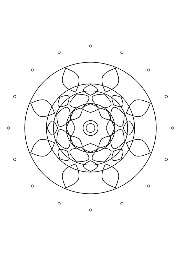 Mandala Coloring Page #1