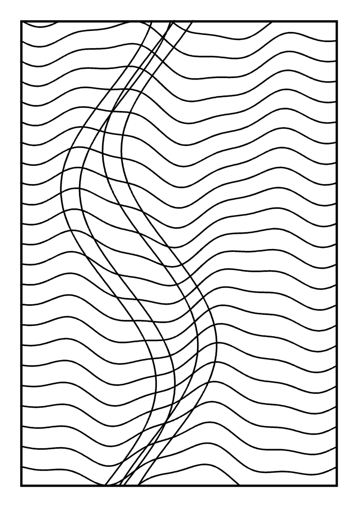 Op-Art Waves Coloring Page #1