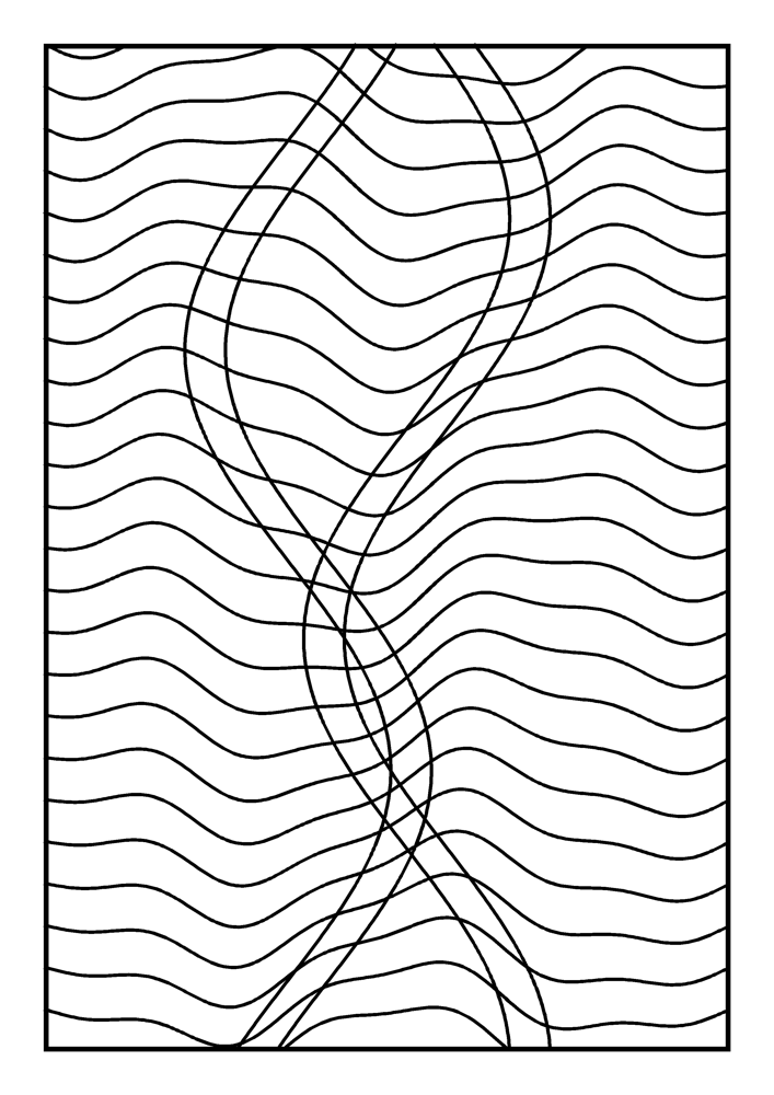 Op-Art Waves Coloring Page #3