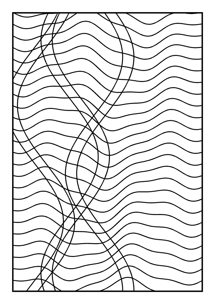 Op-Art Waves Coloring Page #4