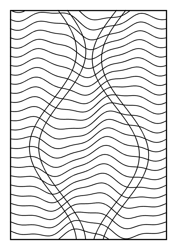 Op-Art Waves Coloring Page #5