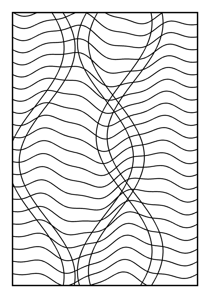 Op-Art Waves Coloring Page #6