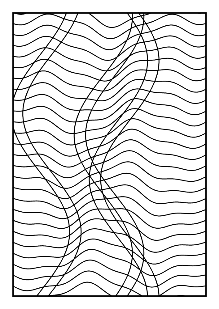 Op-Art Waves Coloring Page #7