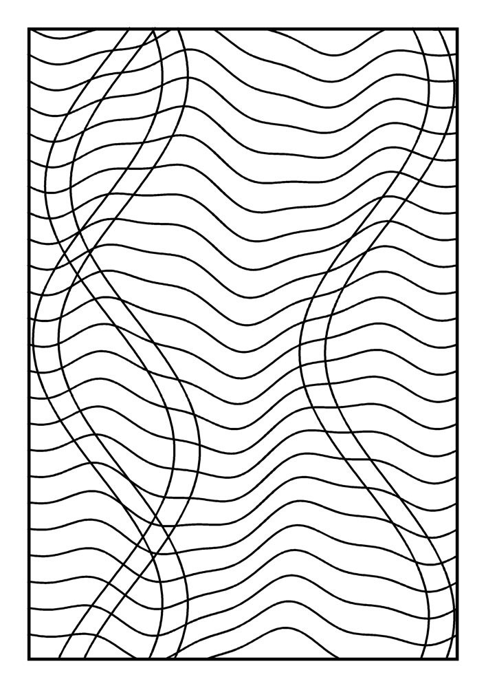Op-Art Waves Coloring Page #8