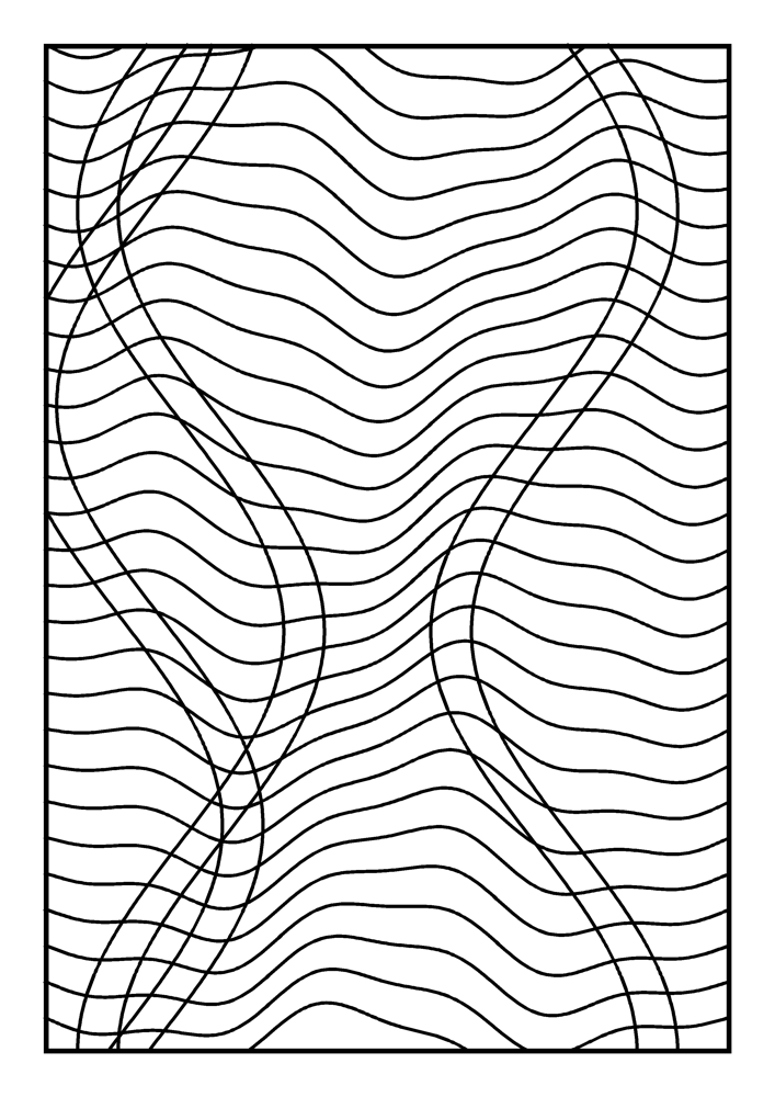 Op-Art Waves Coloring Page #9