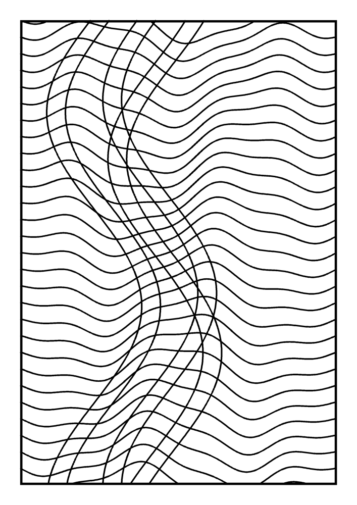 Op-Art Waves Coloring Page #11