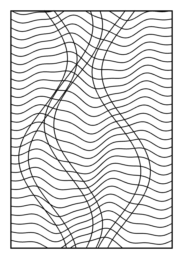 Op-Art Waves Coloring Page #12