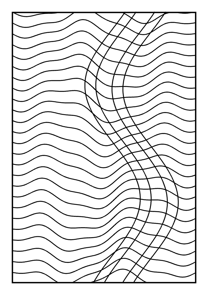 Op-Art Waves Coloring Page #13