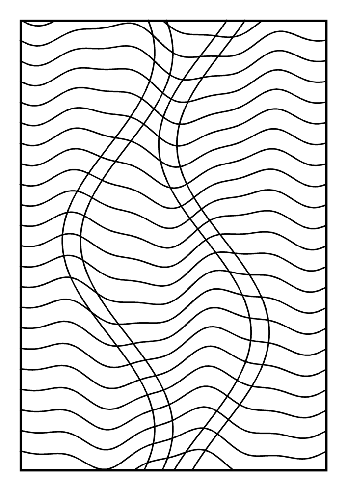 Op-Art Waves Coloring Page #14