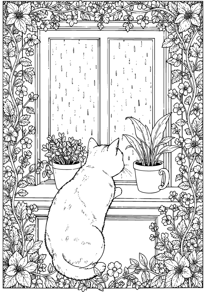 Rainy Window Cat