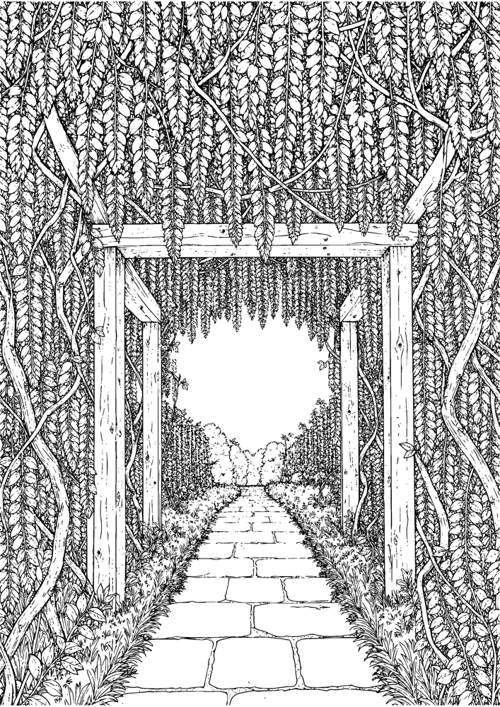 Stone Path Arbor