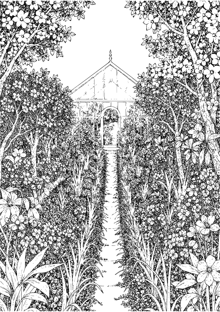 Winding Greenhouse Path
