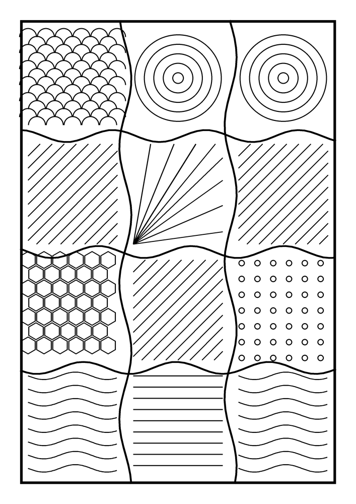 Zentangle Patchwork Coloring Page #1