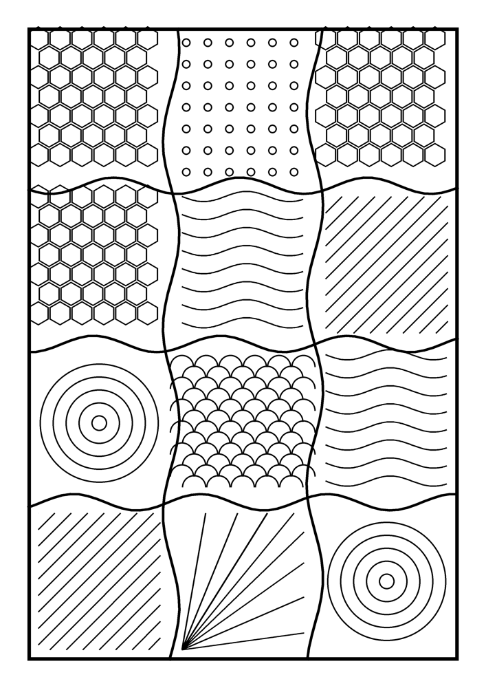 Zentangle Patchwork Coloring Page #3