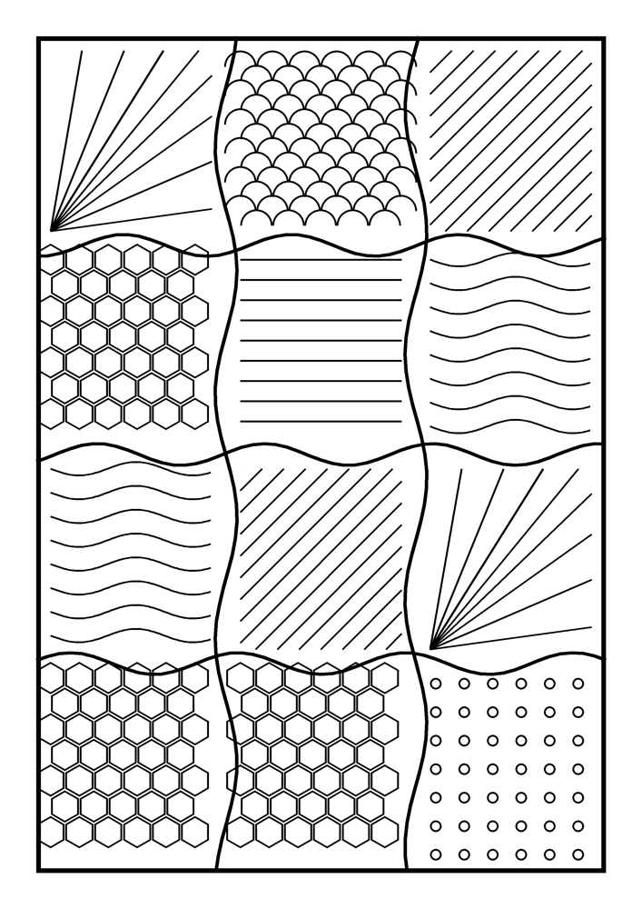 Zentangle Patchwork Coloring Page #4