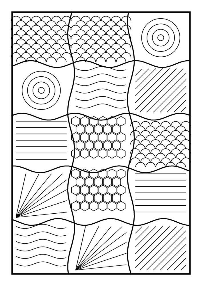 Zentangle Patchwork Coloring Page #5