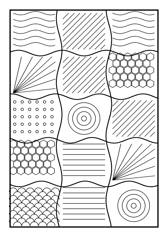 Zentangle Patchwork Coloring Page #6