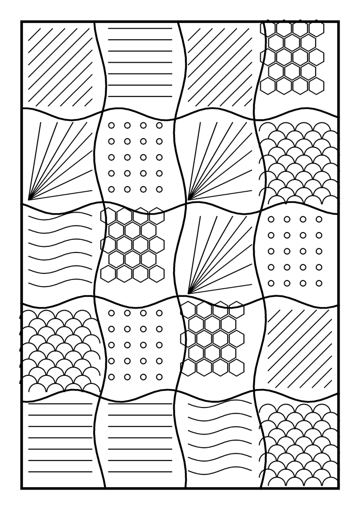 Zentangle Patchwork Coloring Page #7