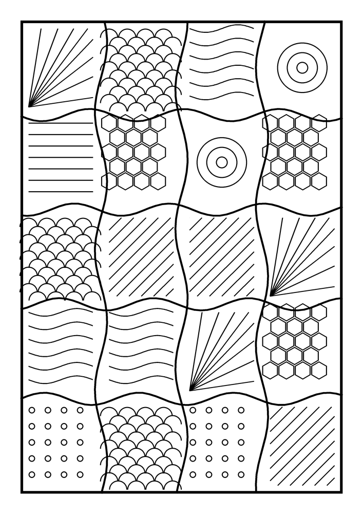 Zentangle Patchwork Coloring Page #9