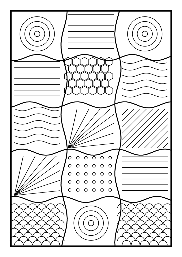 Zentangle Patchwork Coloring Page #10
