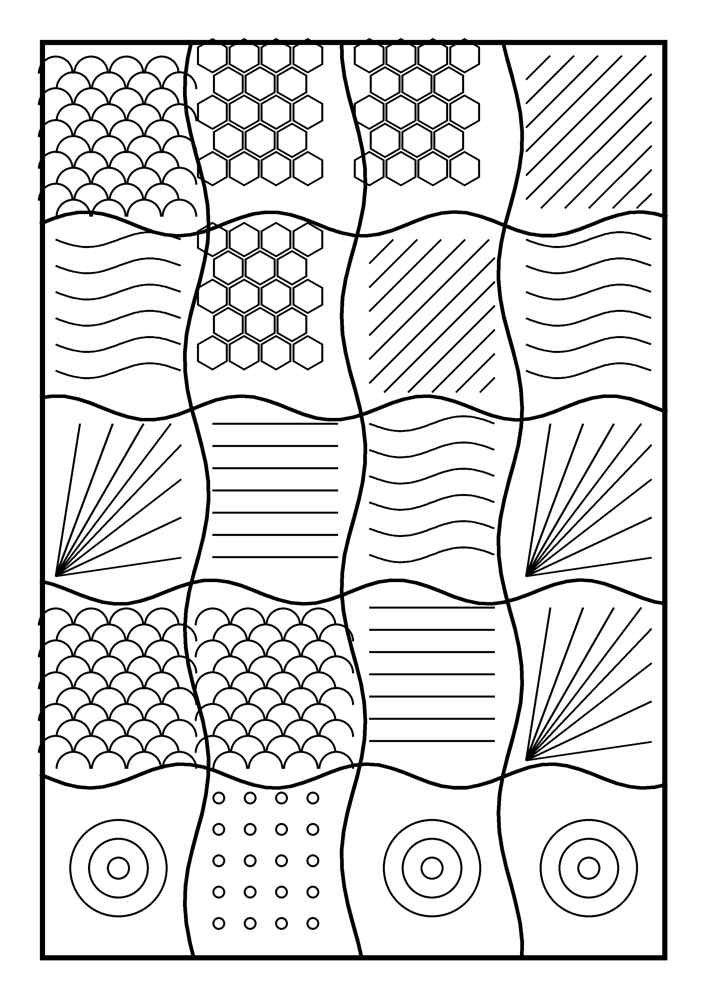 Zentangle Patchwork Coloring Page #12
