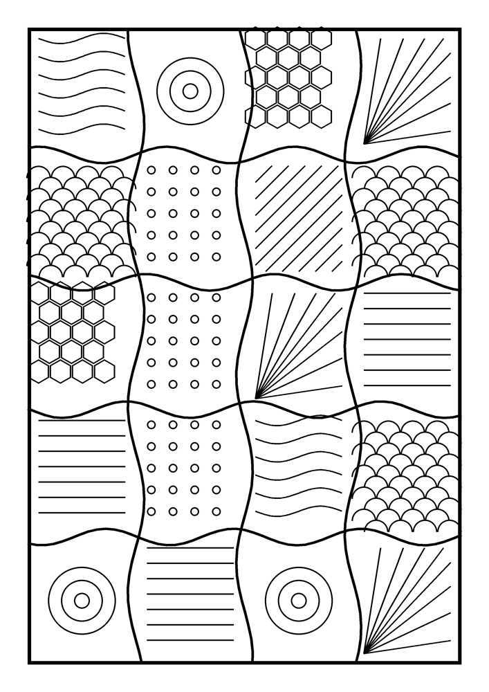 Zentangle Patchwork Coloring Page #13