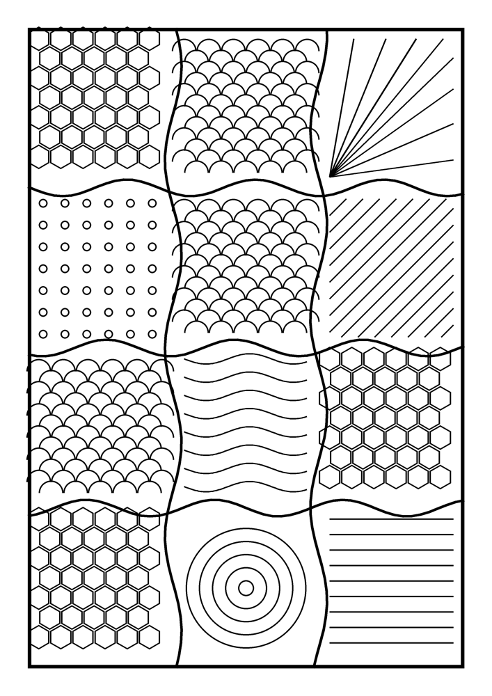 Zentangle Patchwork Coloring Page #15