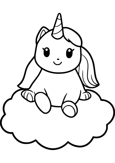 Baby Unicorn on a Cloud