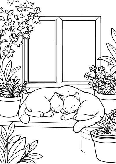 Cat Family Nap