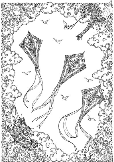 Dragon Kites in the Sky