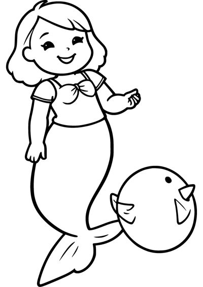 Mermaid and Fish Friend