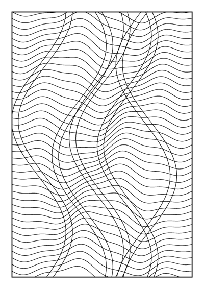 Op-Art Waves Coloring Page #4