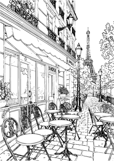 Paris Cafe Street