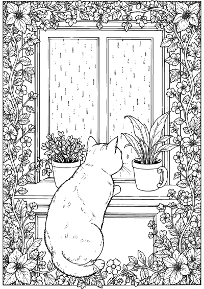 Rainy Window Cat