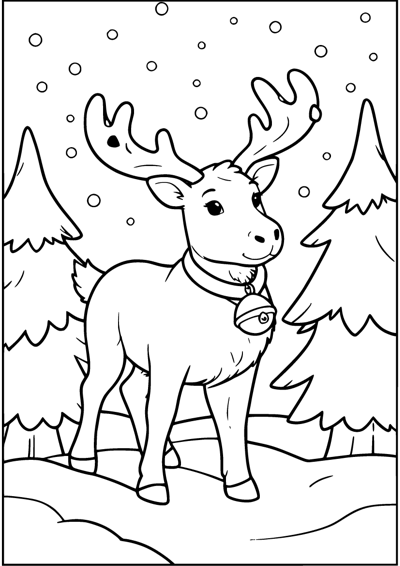 Reindeer in the Snow