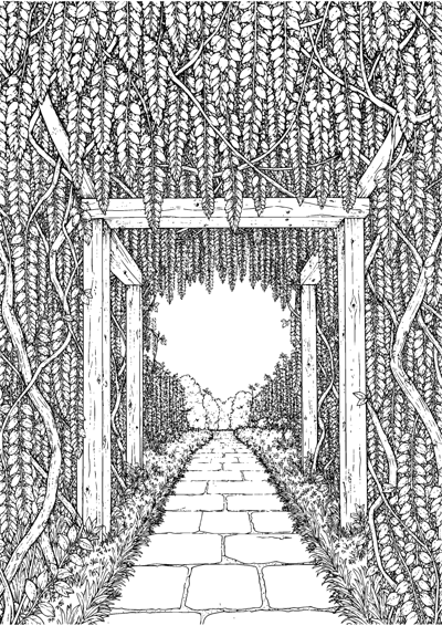 Stone Path Arbor