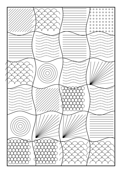 Zentangle Patchwork Coloring Page #8