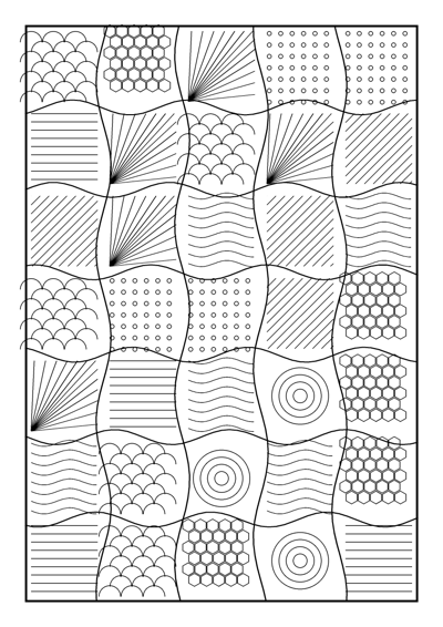 Zentangle Patchwork Coloring Page #11
