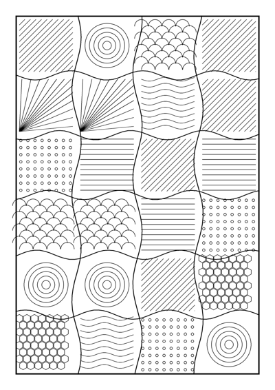 Zentangle Patchwork Coloring Page #15